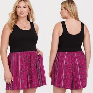 TORRID Geo Knit to Woven Romper 5